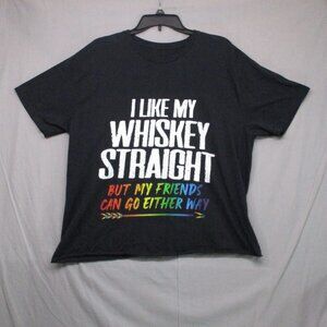 Whiskey Straight Graphic Print T-Shirt Black Women Size | XL
